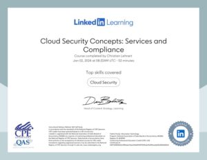Cloud security Concepts: Services abd compliance certificate
