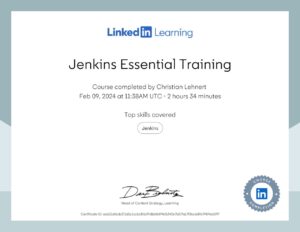 Jenkins Essential Training certificate